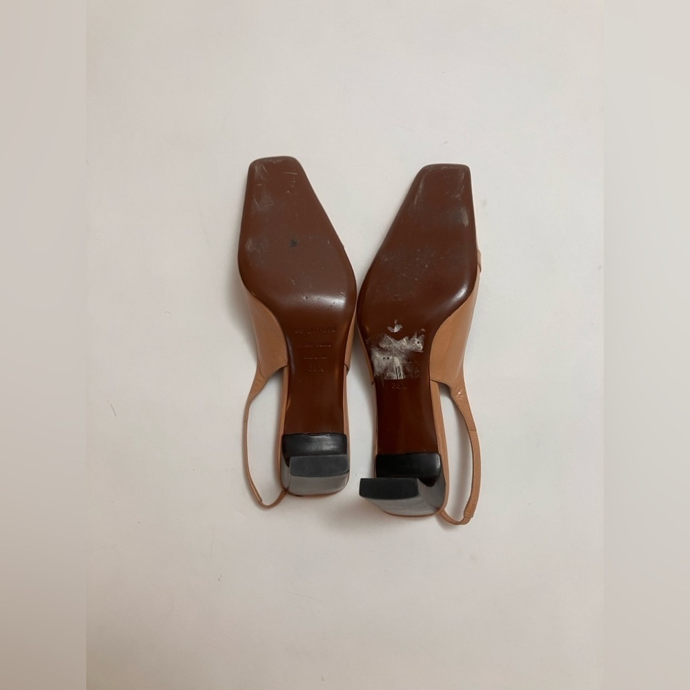 VINTAGE SERGIO ROSSI tan sling back pumps - Picture 5 of 6